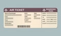 Airline boarding pass ticket template. Detailed blank of airplane ticket. Vector illustration. Royalty Free Stock Photo